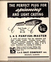 1951 Print Ad L&amp;S Panfish-Master Fishing Lures L&amp;S Bait Co. Bradley,IL - $8.71