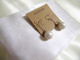 Alfani Silver Tone 1-3/4&quot; Kiska Pearl Dangle Drop Earrings L627 $28 - £6.60 GBP