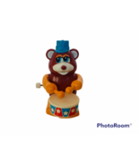 Wind Up Toy Vtg plastic figure anthropomorphic teddy bear Tomy drummer d... - £19.45 GBP