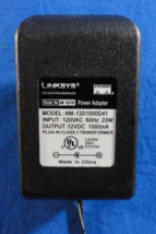 LINKSYS MODEL AM-1201000D41 INPUT 120VAC 60Hz 23W 12VDC 100mA POWER ADAP... - $13.76