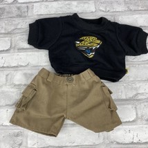 Build A Bear Jacksonville Jaguars Black T Shirt And Khaki Shorts Set Outfit - £11.75 GBP