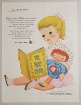 1956 Print Ad Bell Telephone System Girl with Dolly Phone Rag Doll - $15.28