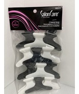 Salon Care Butterfly Clamp Black &amp; White 12 Pack new - £6.04 GBP