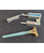 Vtg Schick Lady Eversharp Beauty Razor &amp; Blades Hydromagic Style Teal Sp... - $19.75