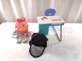 American Girl Desk n School Set Including School Outfit and Shoes and Backpack - £33.63 GBP