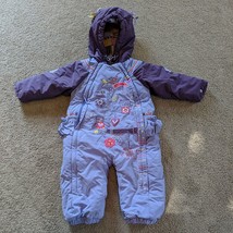 Souris Mini One Piece Hooded Snowsuit Girl Winter Jumpsuit size 18 M Purple - £17.00 GBP