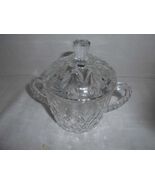 VTG Anchor Hocking Prescut Clear Glass Pineapple Motif Handled Sugar Bow... - €8,51 EUR