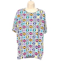 Lularoe Women&#39;s Tunic Top Disney Minnie Mouse Face Print Short Sleeve Si... - $15.94