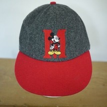 Mickey Unlimted Mickey Mouse Grey Red Wool Collectors Baseball Cap Hat - $24.74