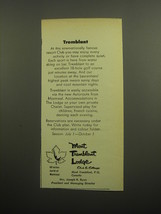 1960 Mont Tremblant Lodge Advertisement - Tremblant - $14.99