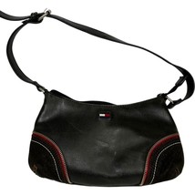 Tommy Hilfiger Black Leather with Demin Corners and Zipper Accents 10 x ... - $421.17 MXN