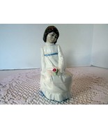 NADAL PORCELAIN FIGURINE GIRL SITTING ON STOOL 6.25&quot;H CLUB PIECE MADE IN... - $9.85