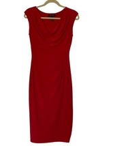 Lauren Ralph Lauren Dress 4 Red Sleeveless Cowl Neck Sheath Dress Party ... - £30.57 GBP