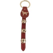 Belsnickel Golden Retriever Charm Leather Sleigh Bell Door Hanger Made i... - $42.98