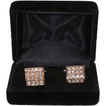 Men's Fashion Cufflinks By J.Valintin Silver/Gold Plated With Crystals JVC-15 image 2