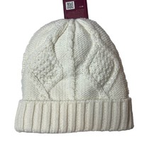 Angela &amp; William Ivory Cable Knit Fleece Lined Beanie New - £18.22 GBP