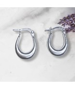 WHITE GOLD Finish 925 Solid Sterling Silver Small Hoops Earrings Christm... - $24.75