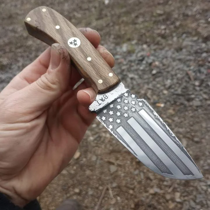 Custom made D2 steel wood handle skinner knife. Gift for him - £126.02 GBP
