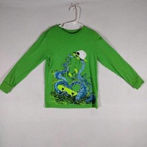 Boys Cat And Jack T Shirt, Size 6/7, Gently Used, Green Blue Long Sleeve - £3.97 GBP