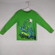 Boys Cat And Jack T Shirt, Size 6/7, Gently Used, Green Blue Long Sleeve - £3.73 GBP