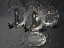 ARCOROC 7.625&quot; Glass Salad Plates CANTERBURY Floral Design In Relief - S... - $31.05 CAD