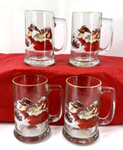 4-Coca-Cola Mug Santa Claus 15 OZ. Crystal Mug Vintage Drinkware In Orig... - $69.30