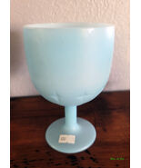 Light Blue Frosted Wine Goblet Glass Cup - $57.00