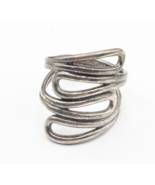 Vintage Sterling Silver Maze Ring Size 6.5 Corkscrew Coil 925 Wide Loope... - $105.24 CAD