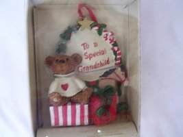 Holly Bearies Christmas Ornament Teddy Bear 3.5" Collectible ; "To a Special Gra - £13.85 GBP