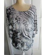 Style &amp; Co Cinched sides Flutter Sleeves Embellished  Top Size M - $6.99