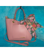 STEVE MADDEN Bkarta Pink Crossbody Satchel Bag With Floral Scarf-OUTER P... - £34.86 GBP