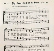1883 Gospel Hymn My Song Of Jesus Sheet Music Victorian Religious ADBN1fff - £11.77 GBP