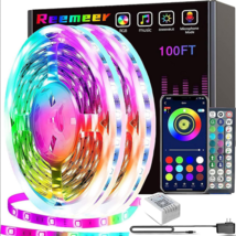 LED light strips 100ft (2 x 50ft)  remote app color changing adhesive music sync - £12.17 GBP