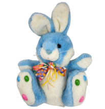Vintage Cuddle Wit Blue Bunny Rabbit Jelly B EAN Feet Stuffed Animal Plush Toy - £52.20 GBP