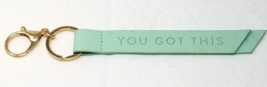 You Got This Keychain Lime Green Faux Leather Plastic Inspirational Vintage - $12.30