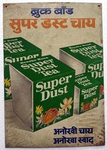 Brooke Bond Super Dust Tea Publicité vintage Litho Tin Sign Inde - £46.24 GBP