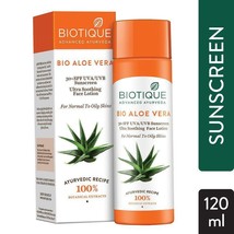 Biotique Bio Aloe Vera Ultra Soothing Face Lotion SPF 30 UVA/UVB Sunscre... - £20.25 GBP