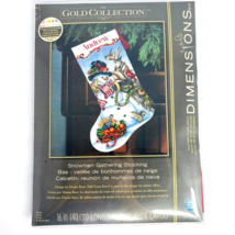 Dimensions Gold Collection Snowmen Gathering Stocking Cross Stitch Kit Christmas - $49.99