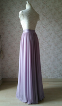 Lavender Maxi Chiffon Skirt Summer Wedding Bridesmaid Plus Size Chiffon Skirt image 6