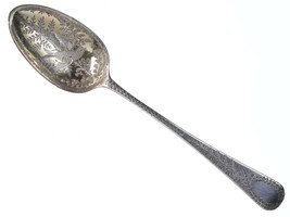 1789 Georgian Sterling Thomas Wallis London Fancy Engraved bird spoon - £307.61 GBP