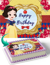 Princess Snow White Edible Image Cake Topper Personalized Birthday Sheet... - €12,75 EUR