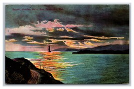 Golden Gate Sunset San Francisco Bay California CA UNP DB Postcard W4 - £2.33 GBP