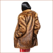 Luxury Roaring Twenties Big Muskrat Coat Turn Down Collar Imitation Faux Fur image 3