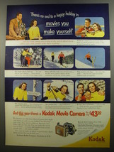 1952 Kodak Brownie and Magazine 8 Movie Cameras Ad - There&#39;s no end - £14.54 GBP