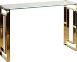 Cortesi Home Laila Console Table Stainless Steel Glass, 15.75&quot; D x 47&quot; W... - $555.99