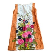 Vintage Fit 1960s Alice of California Floral Painted Shift Sheath Dress Size 10 - £151.87 GBP