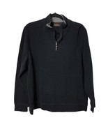 Tasso Elba Sweater Mens Large Long Sleeve Pullover 1/4 Zip Black Cotton ... - £16.74 GBP