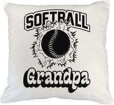 Softball Grandpa. Proud Sports Pillow Cover For Grandfather, Granddaddy,... - $24.74+