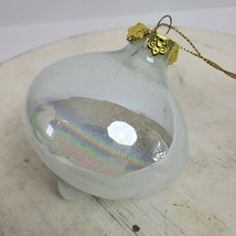 Vintage Old World Christmas Ornament White Frosted Glass Style 3.5 Inch - £11.69 GBP