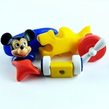 Disney Mickey Mouse Puzzle Airplane Straco Vintage Plastic Toy Plane 1981 image 2